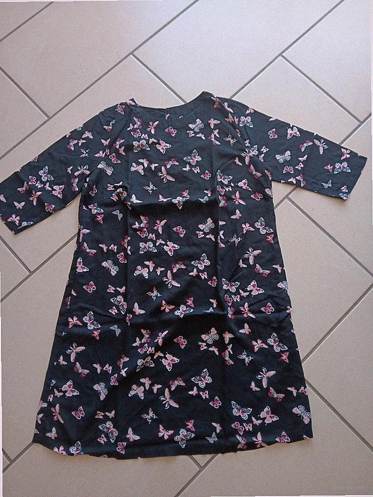Bodyflirt Kleid schwarz mit Schmetterlingen Größe 44 Damen