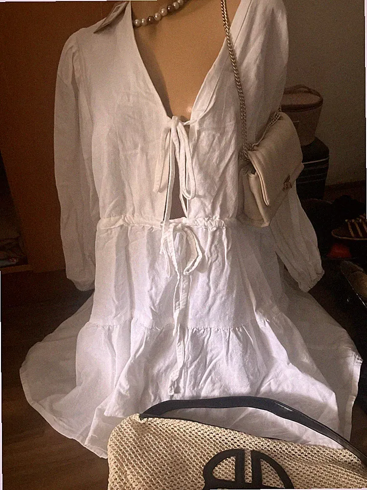 Bohoo Viskose Tunika Maxi Kleid, Größe 44/46/48/50 Schwingend, Ibiza Leinen-Look