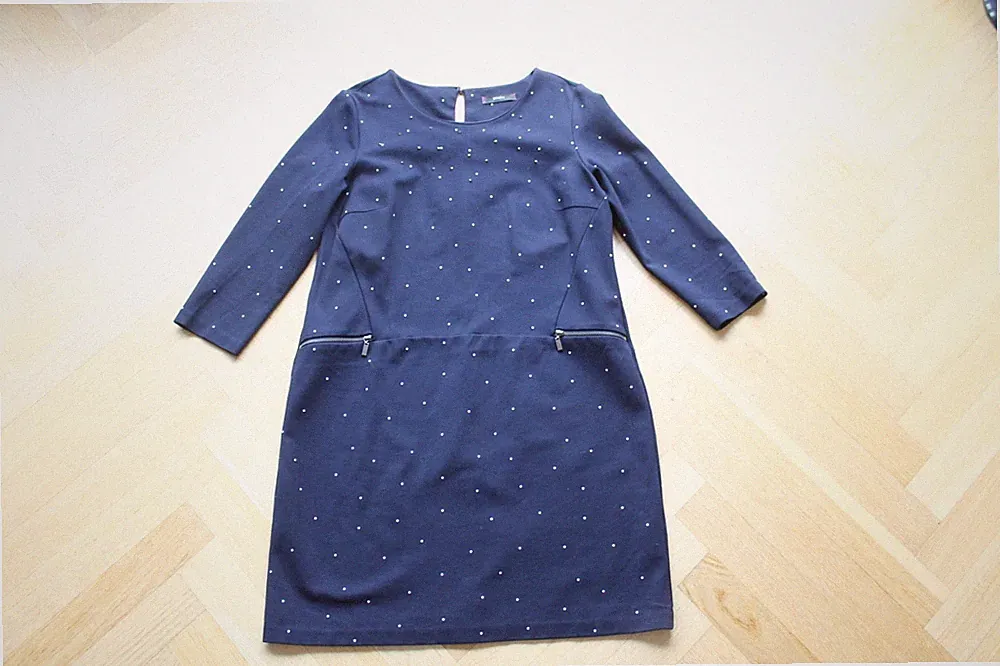Bonita elegantes Etui-Kleid mit Sternen Gr.40/L blau Nacht Himmel Abendkleid