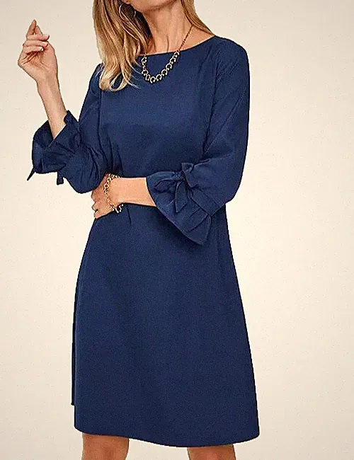 Bonprix A-Linien-Kleid mit Bindebündchen Größe 14 UVP 20 £