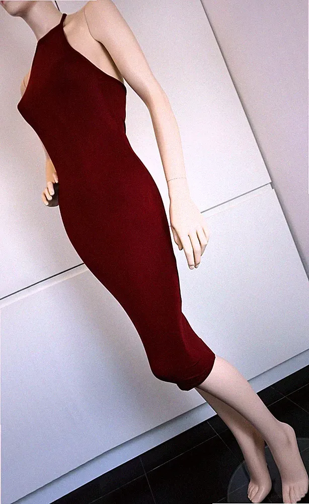 BOOHOO Damen Kleid Bodycon Etuikleid Tuba Party Trend Neckholder Midi Gr 34 NEU