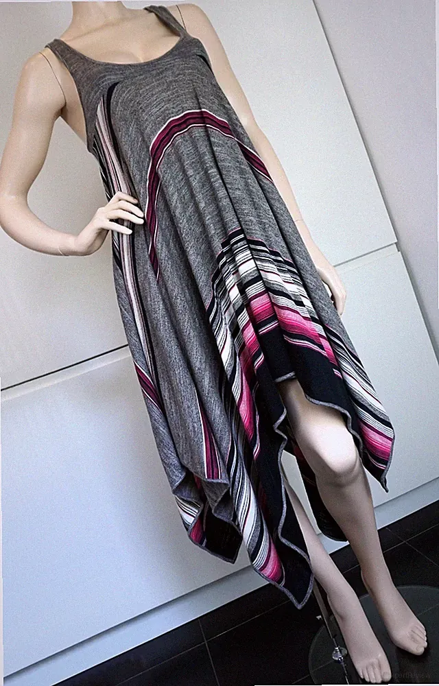 BOSS HUGO BOSS Damen Kleid Tunika Asymmetrisch Boho Strand A Linie Blogger Gr M