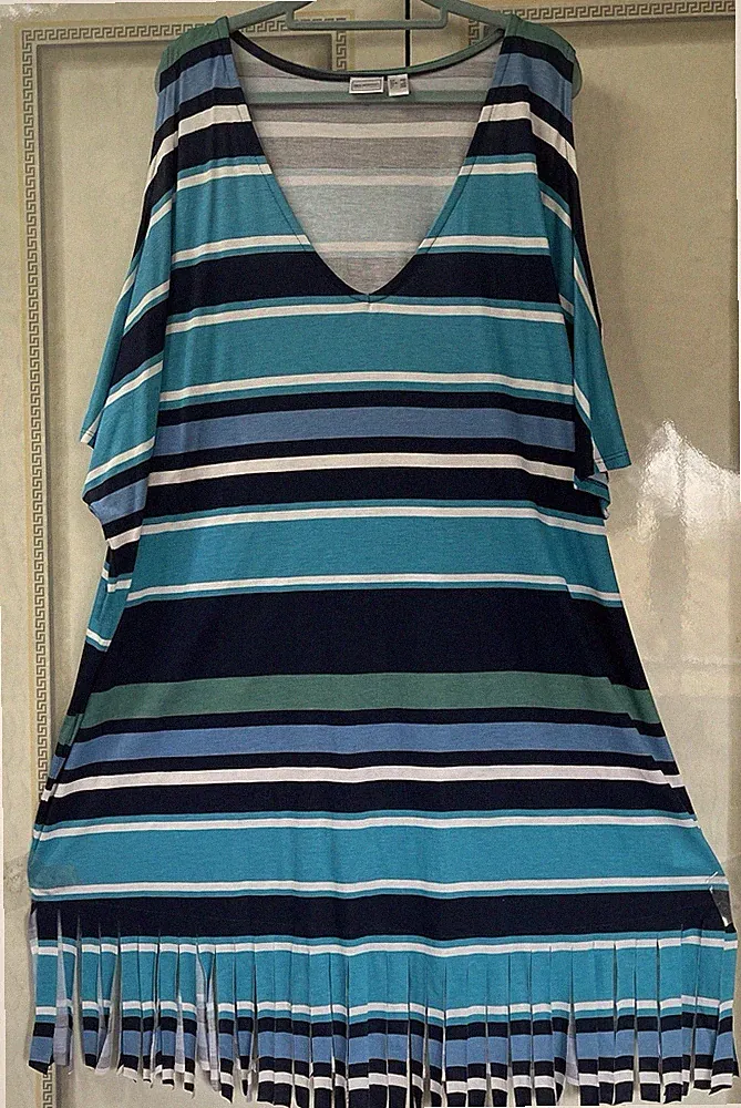 BPC/Elegant Tunika-Kleid/Multicolor,Linia A,Stretch,DetailsGr.EUR.48-50(52-54)