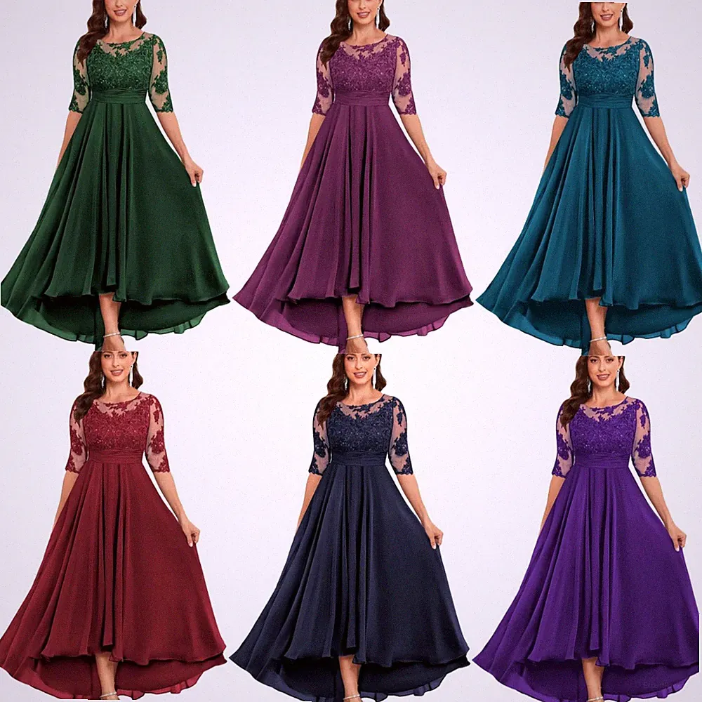 Rundhalsausschnitt Spitzenkleid