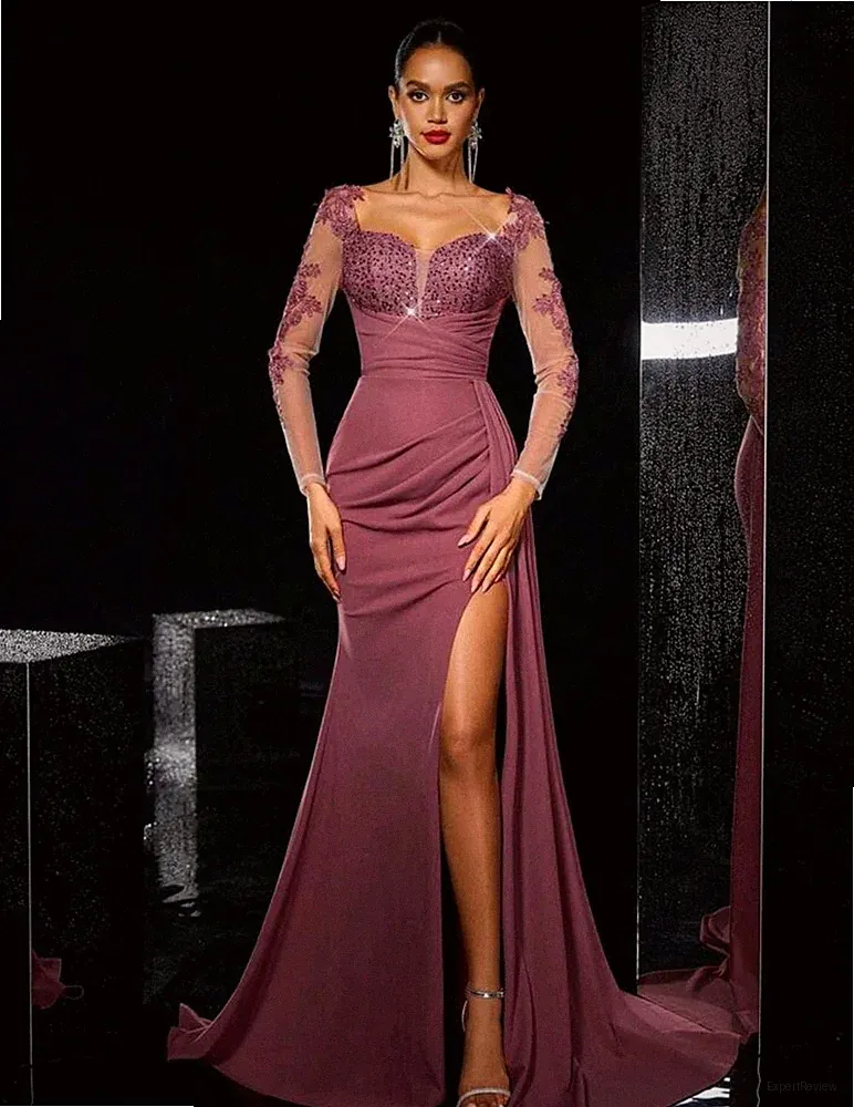 Brautjungfern Abendkleid Festliches Kleid Lang Elegant Hochzeit