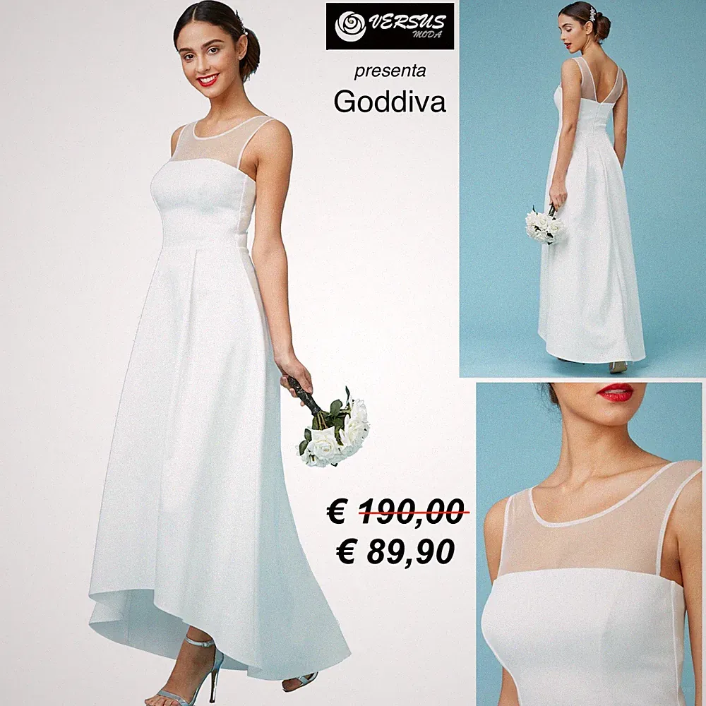 Brautkleid Festkleid schlicht Damen Goddiva Wedding Dress CG-DR1078W