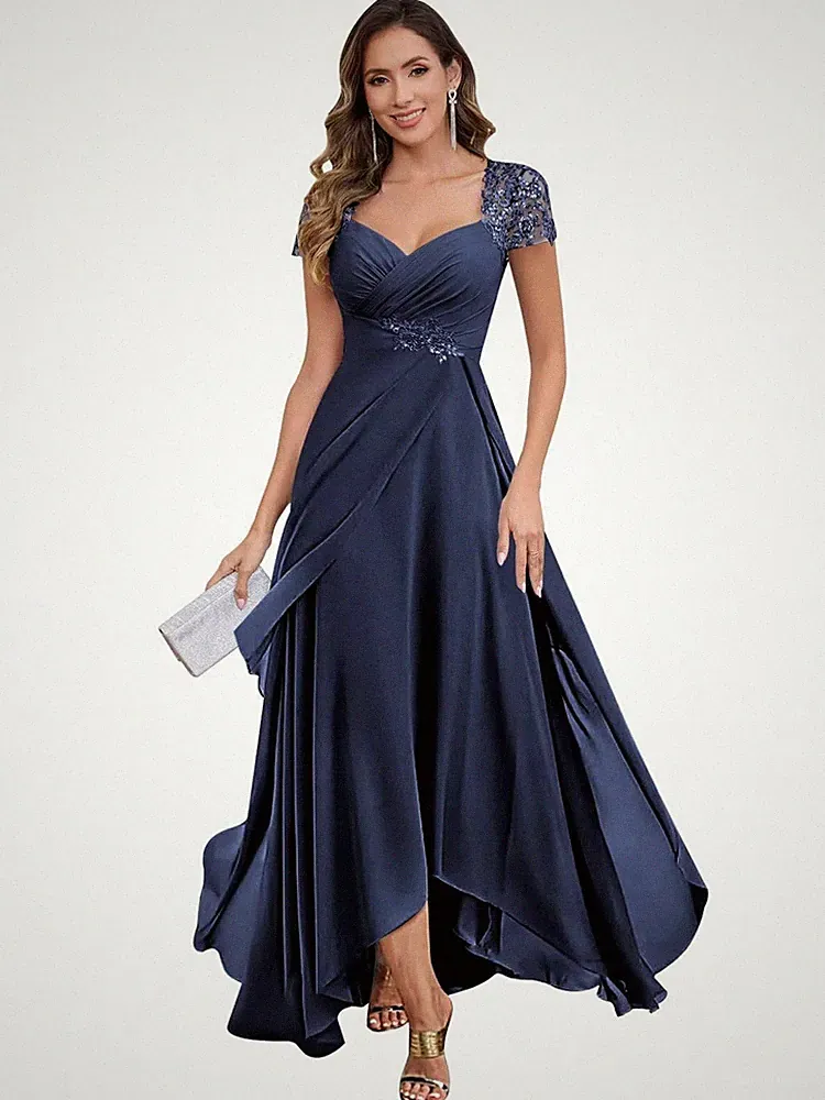 Brautmutter A-Linie Brautmutterkleider Spitze Hochzeitsgast Kleid Für Hochzeit
