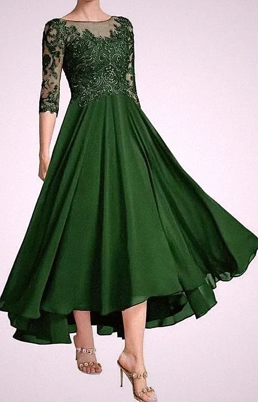 Brautmutterkleid Abendkleider Für Hochzeit 3/4 Ärmel Hochzeit Gast Kleider