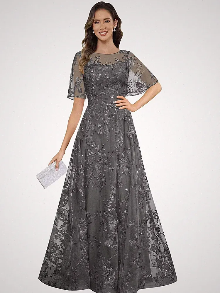 Brautmutterkleid Damen A-Linie Kleider Für Hochzeitsgäste Elegant Ballkleider