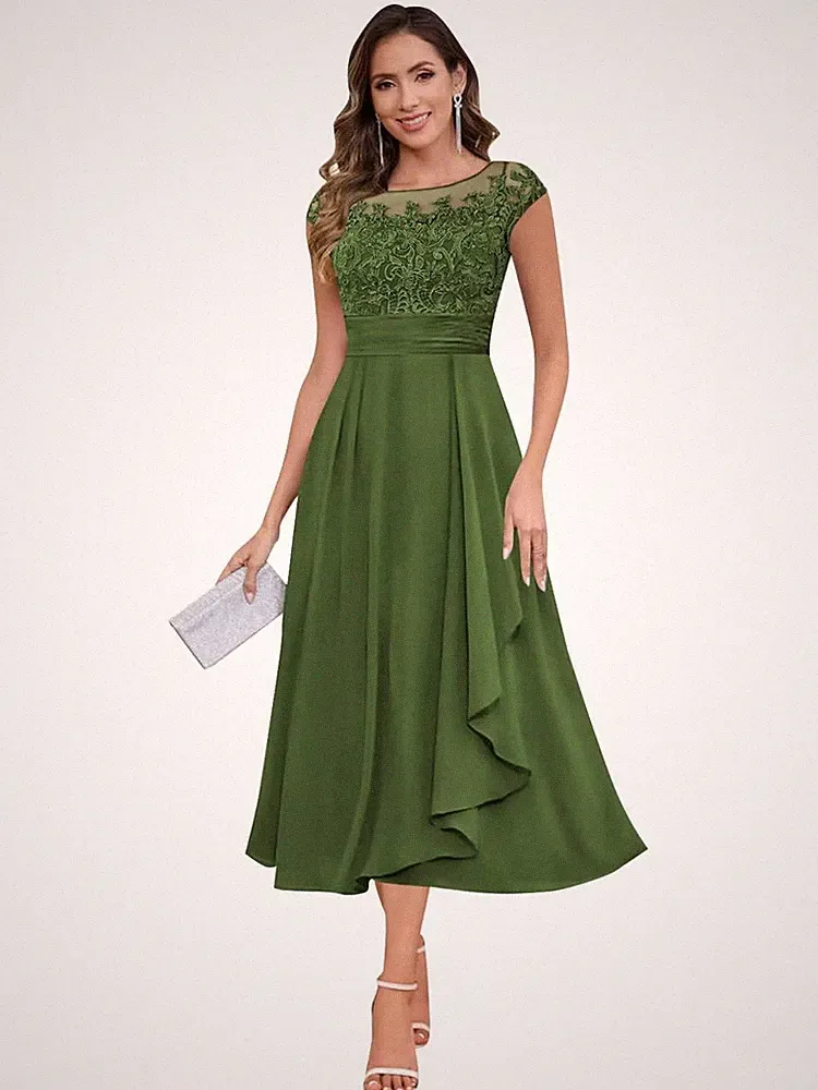 Brautmutterkleider Abendkleid Damen Hochzeitsgast Kleid Chiffon Ballkleider
