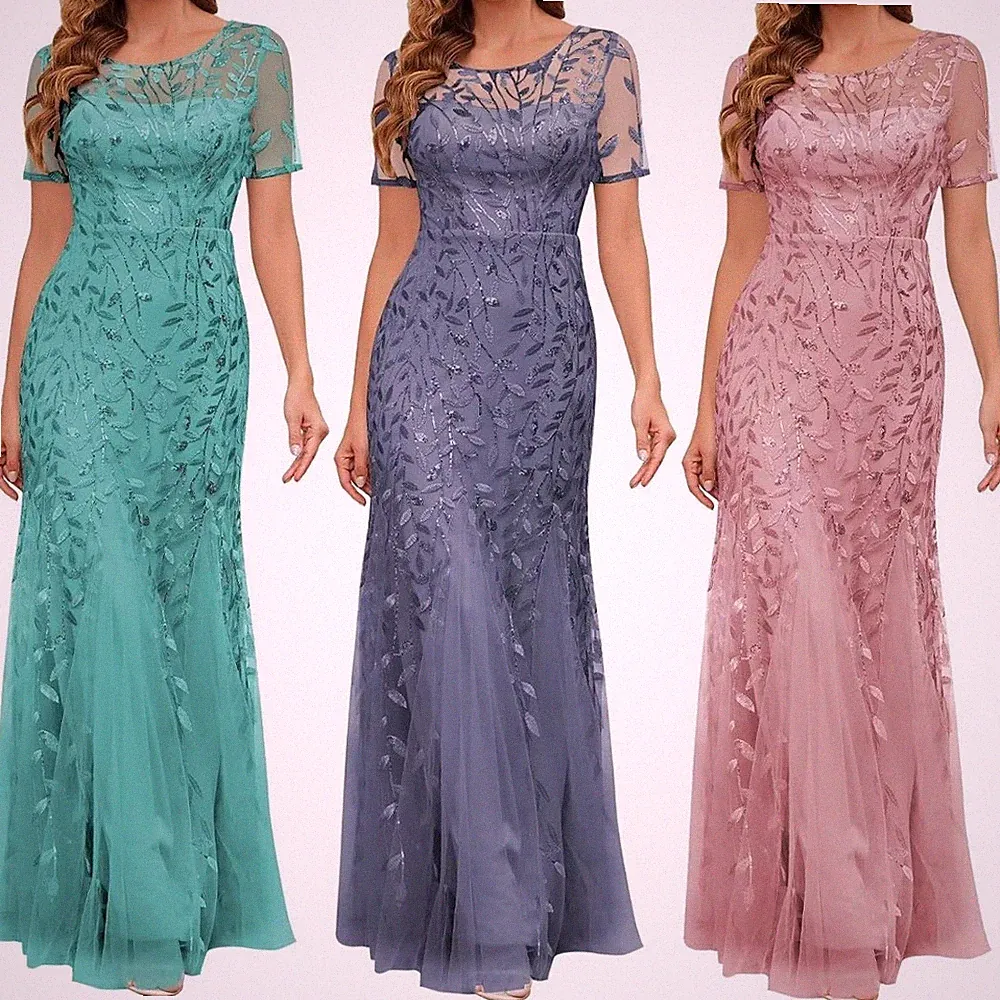 Brautmutterkleider Hochzeit Pailletten Hochzeitsgast Abendkleider Elegant