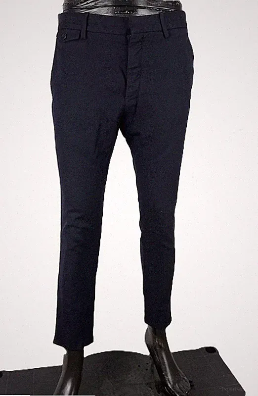 Burberry Hose Herren 48 100% Wolle Navy Blau Schneiderei Elegant