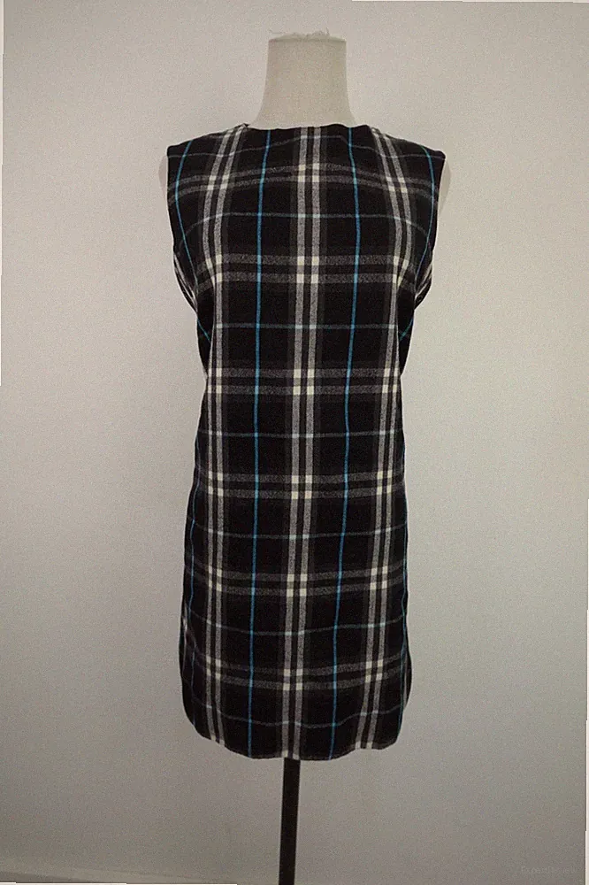 BURBERRY KLEID DAMENKLEID GR 44 DRESS WOMAN ITALY VINTAGE SCHOTTISCHE WOLLE ITALY