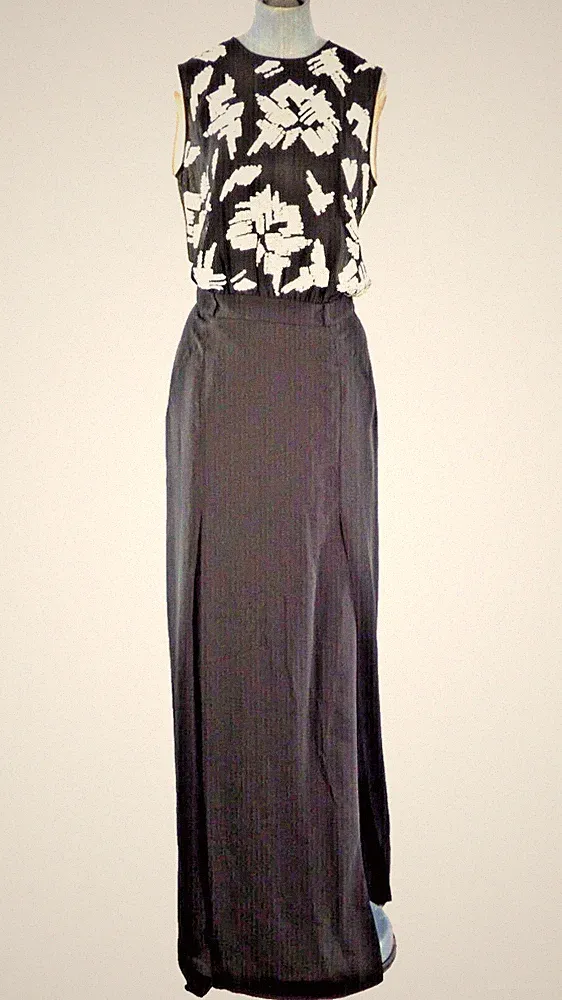 By Malene Birger Kleid Rücken Abend Maxi Pailletten verziert Seide offen UK 8 neu mit Etikett
