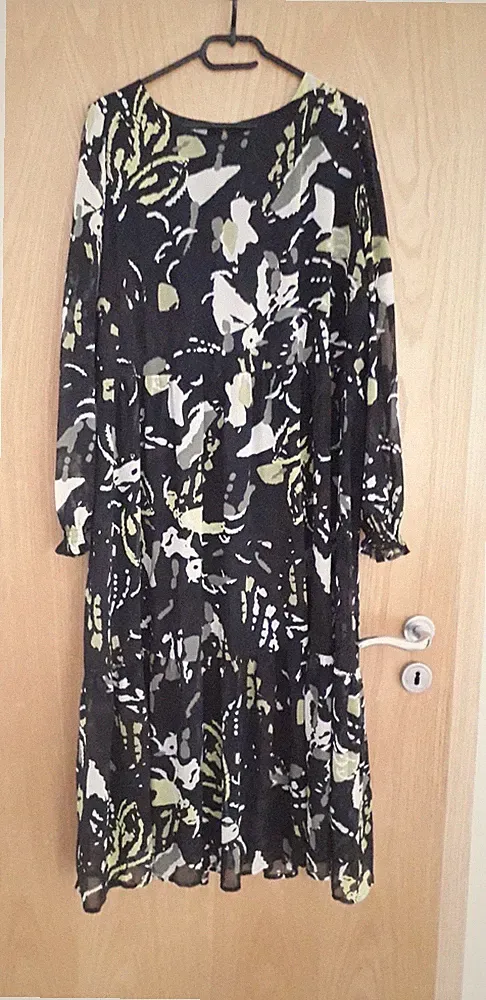 C&A Kleid, Gr. 46, Chiffon, doppellagig, Herbst, wie neu