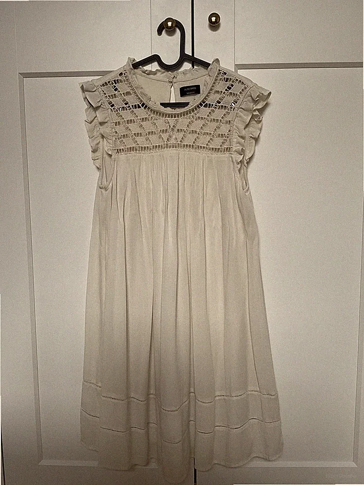 C&A YESSICA Damen Kleid Gr. S Cremeweiß Viskose A-Linie