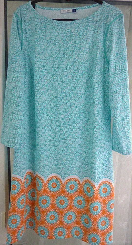 CABANALIFE Badekleid M Strandkleid UV Schutz 50+ türkis Tunika Etuikleid