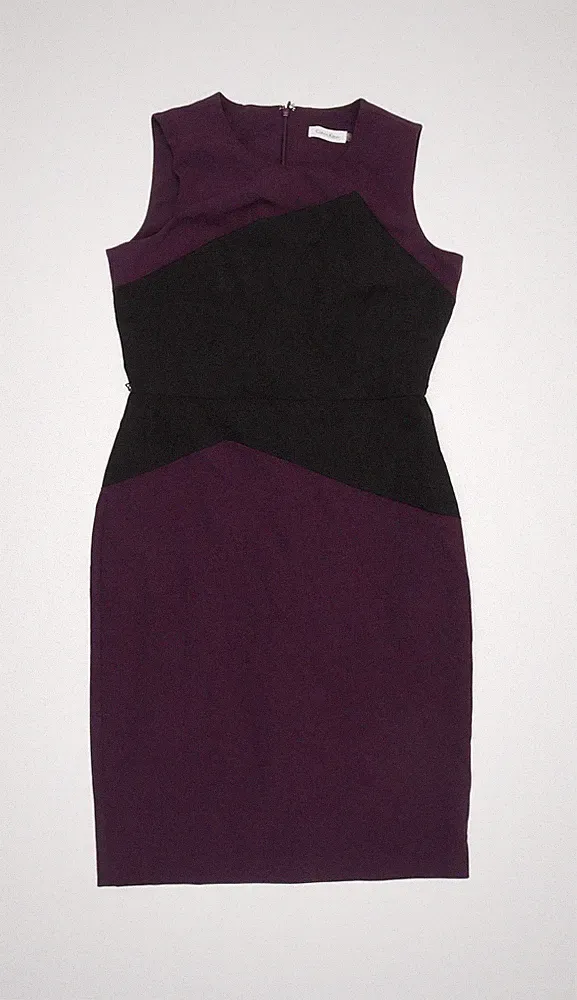 Calvin Klein Damen lila schwarz Etuikleid Größe 8