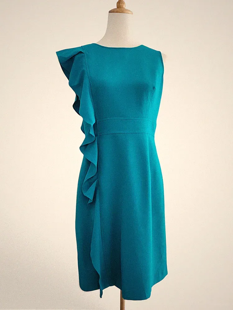 Calvin Klein Kleid Ärmelloses Etuikleid / Cocktailkleid L türkis