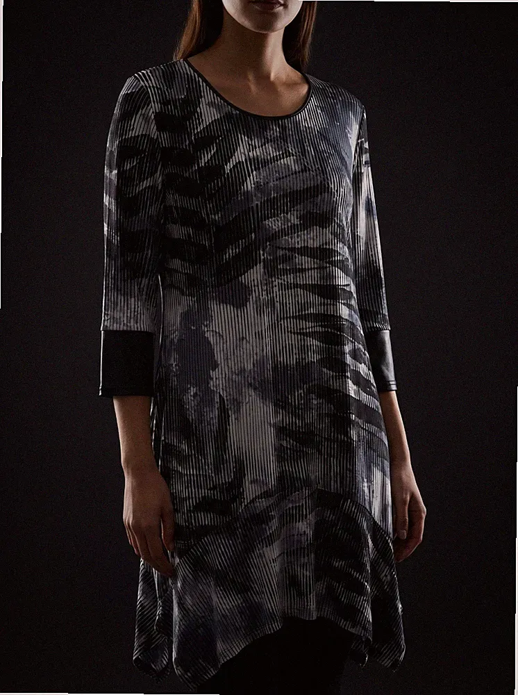 Carell Thomas Kleid m. schwarzem Leder Gr.44 ehemVK 169€ Made in EU