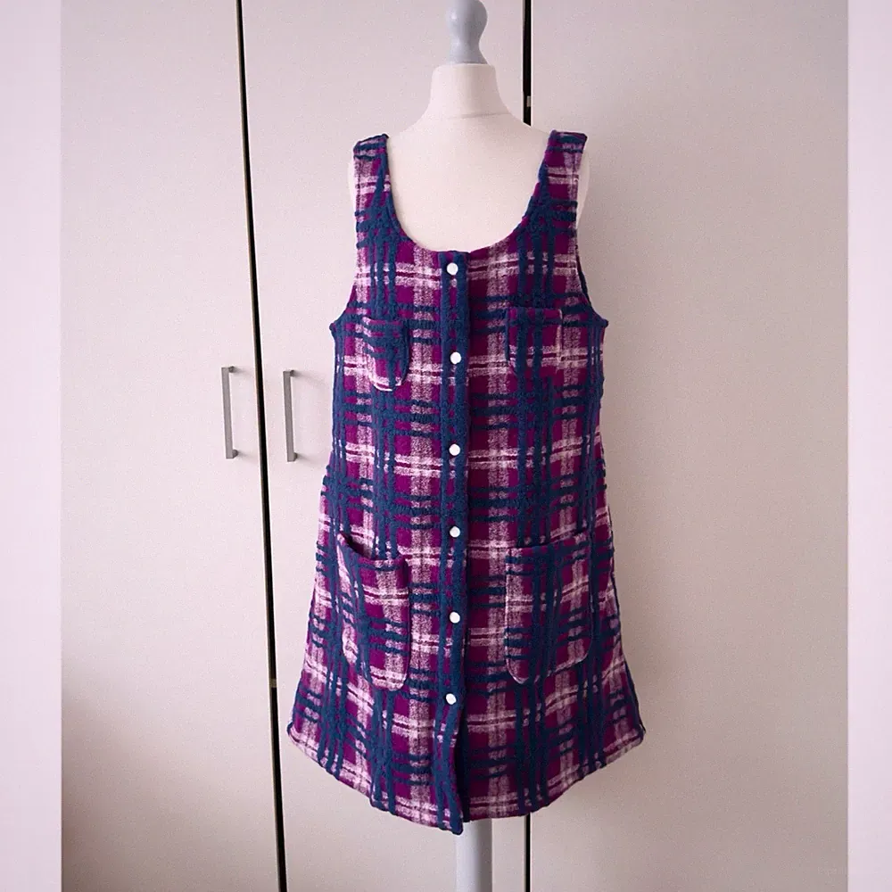Carleen for Anthropologie kariertes kariertes Träger-Minikleid Größe M UVP 220 £