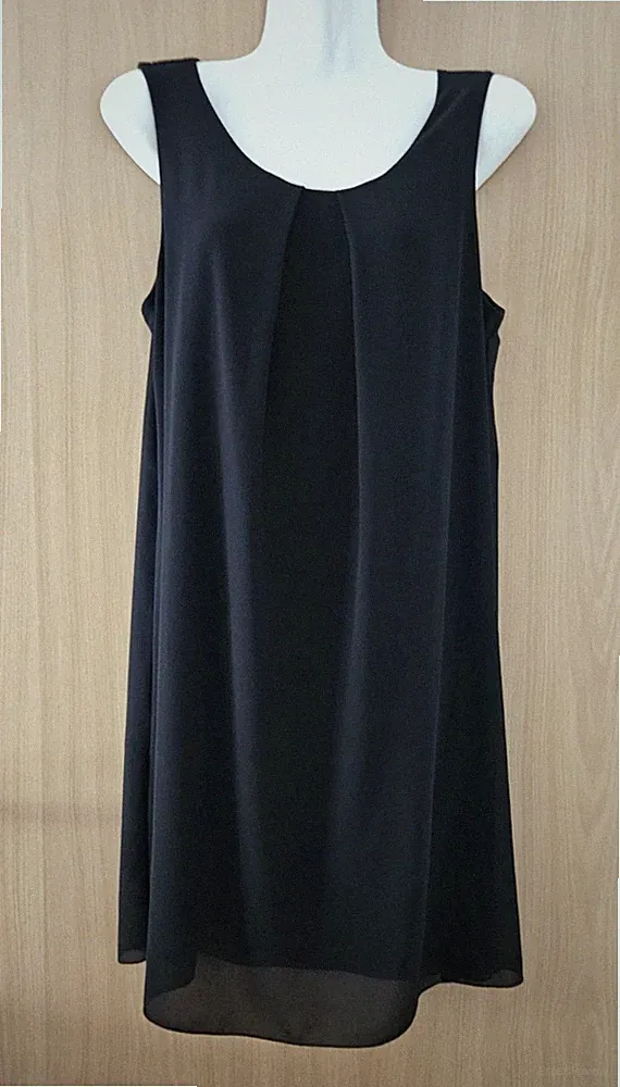 Cartoon Kleid Schwarz Gr. S/M Chiffon-Look A-Linie ärmellos elegant