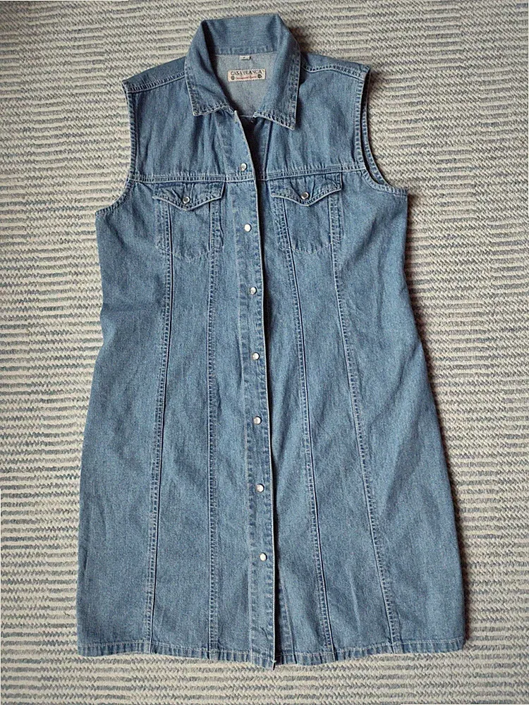 Casa Blanca Damen Jeanskleid - Kleid - Gr. M / 38 - Blau - Druckknöpfe