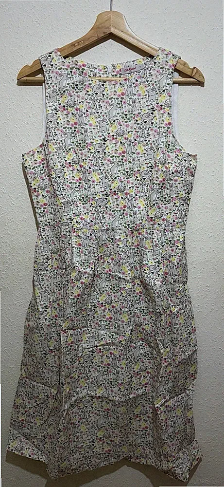 Cath Kidston Bunny Meadow Kaninchen Kleid Frühling Ostern Baumwolle Fit & Flare UVP: 80£