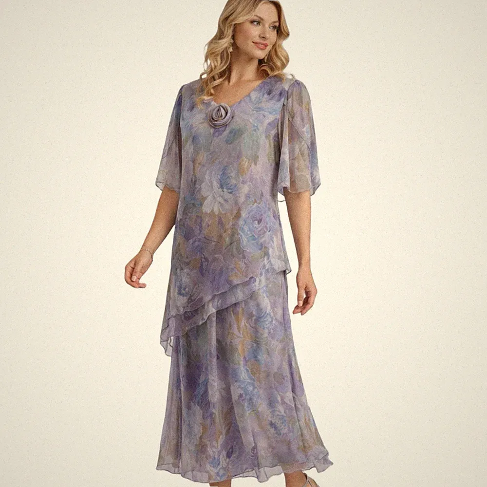 Cattiva Blumen Midikleid US 12 UK 16 Chiffon Lagenlook Hochzeit Gast Rennen Kreuzfahrt