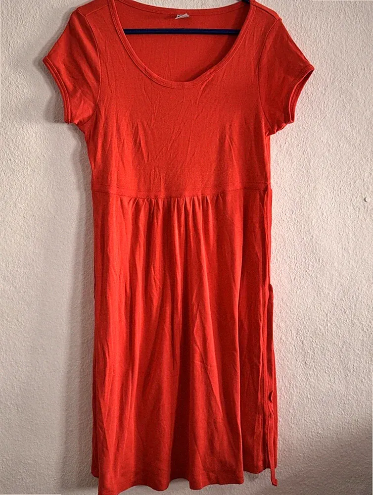 Cecilia Classics Damen A-Linien-Kleid Rot Kurzarm Baumwolle Gr. 40