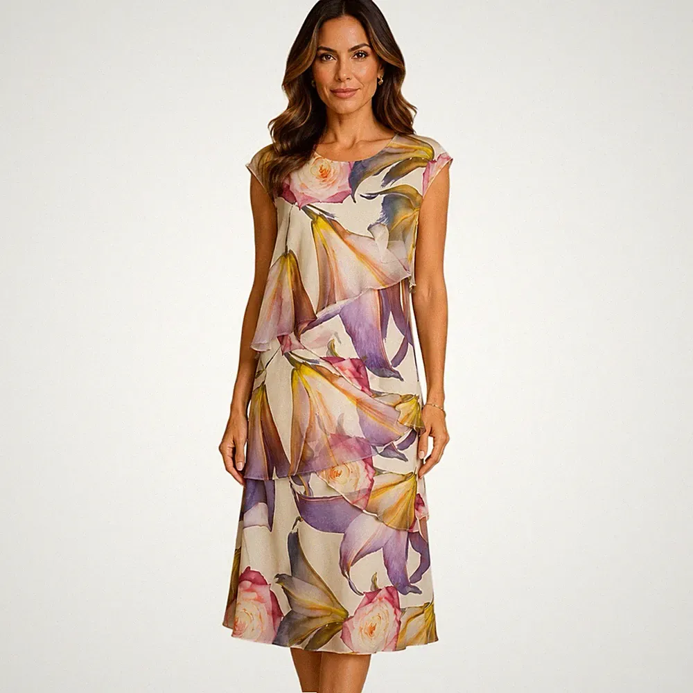 Chesca Botanical Stufenkleid UK 14 Hochzeit Gast Rennen Kreuzfahrt