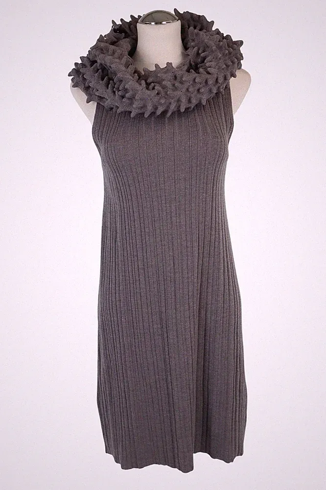 Chet Lo Damen Kleid Gr. 38 (2) Grau NEU Etuikleid Strickkleid Dress