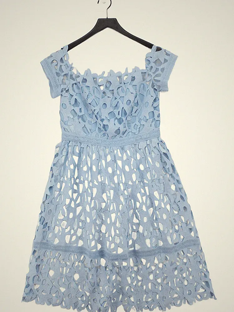 Chi Chi London A-Linie Minikleid UK14 in Blau