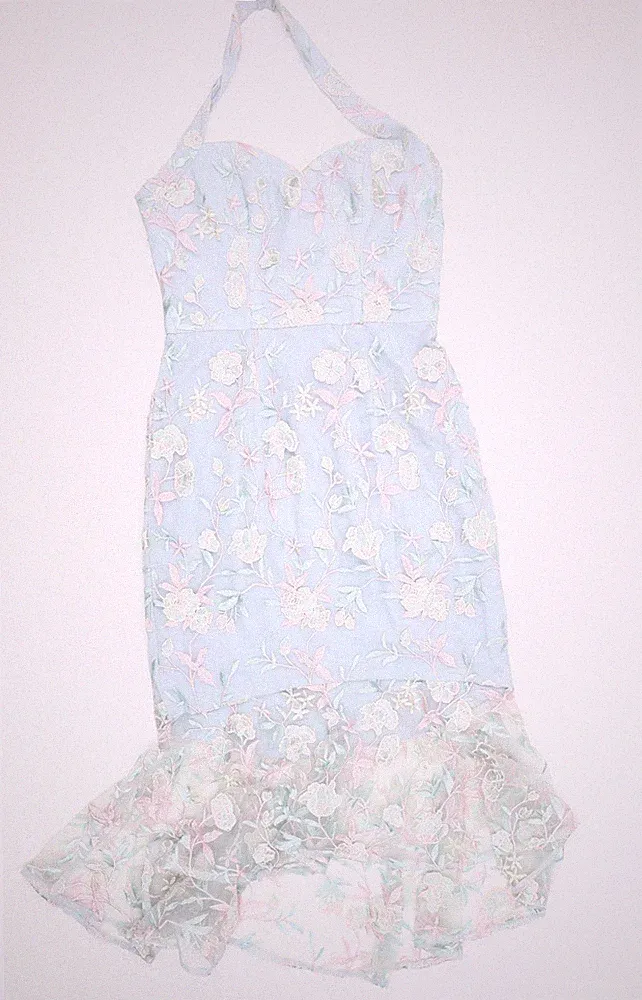 Chi Chi London Damen blau Neckholder Kleid Größe 8