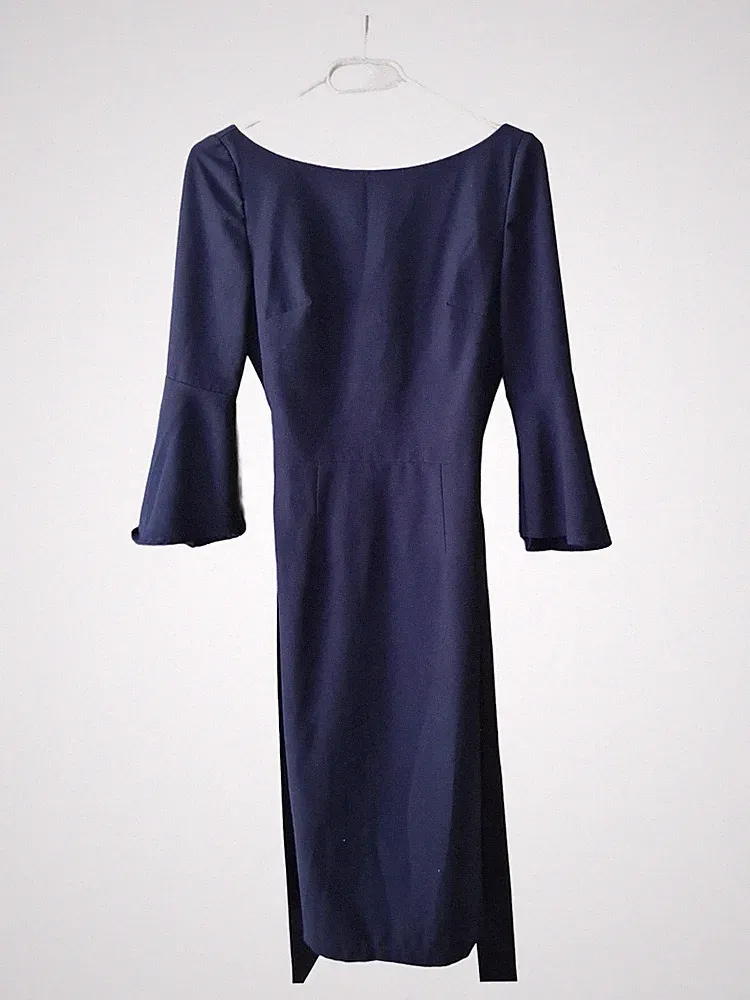 Chi Chi London Damen Etuikleid Gr. 36/S Blau Elegant Festlich