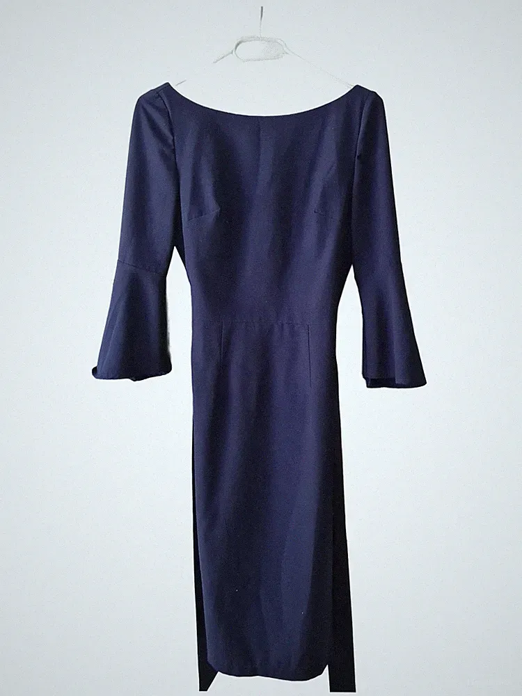 Chi Chi London Damen Etuikleid Gr. 36/S Blau Elegant Festlich