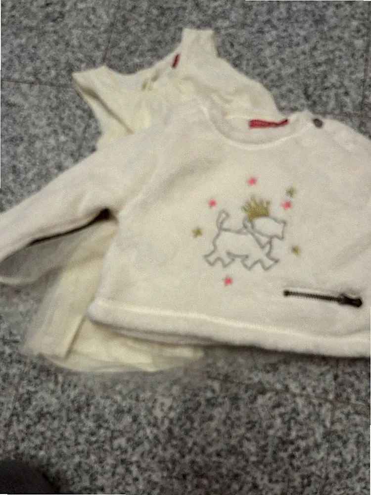 Chipie Kleid taufkleid Blumenkinder Hochzeit Baby Gold mit Pulli Kuschel 68/74