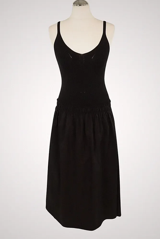 Claudie Pierlot Damen Kleid Gr. 38 (M) Schwarz NEU Baumwolle A-Linie Trägerkleid