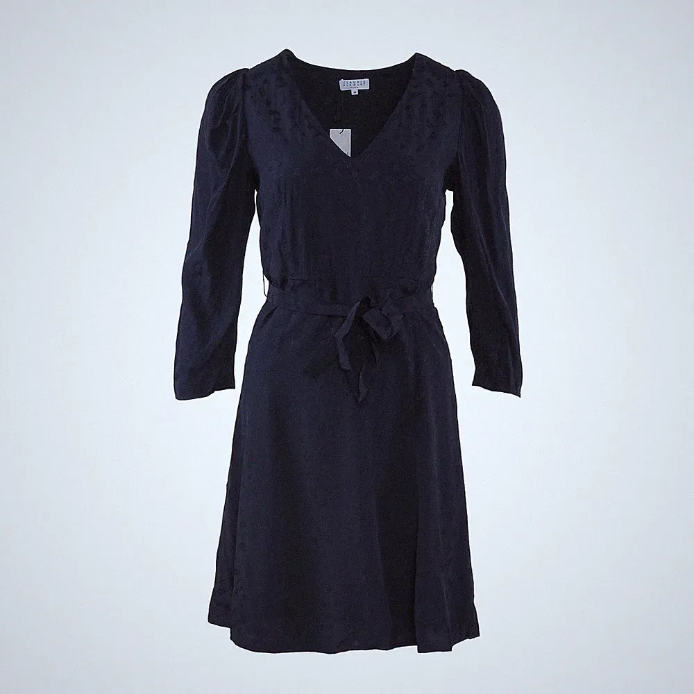 Claudie Pierlot Damen Marine V-Ausschnitt 100% Viskose Kurzes Kleid Gr.34 XS 06R1H18