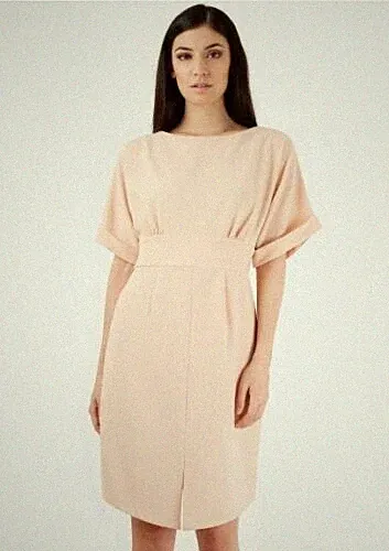 Closet Curves hellrosa Kleid vorne geschlitzt zum Binden Größe 18 UVP 52 £ RE7 BB 05