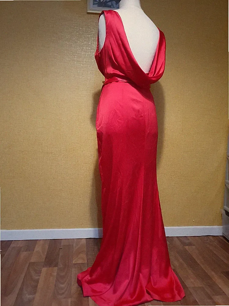 COAST Kleid Gr. 10 rot Party Maxi Kutte Abend lang Party Hochzeit Gast Pailletten