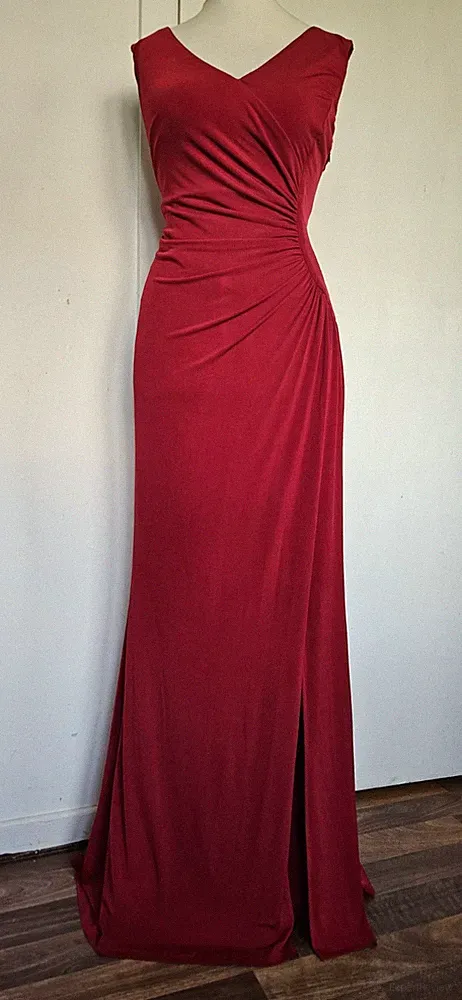 COAST Kleid Gr. 14 rot Maxi Abschlussball lang Party Hochzeit Gast Abend Rüschen Kreuzfahrt