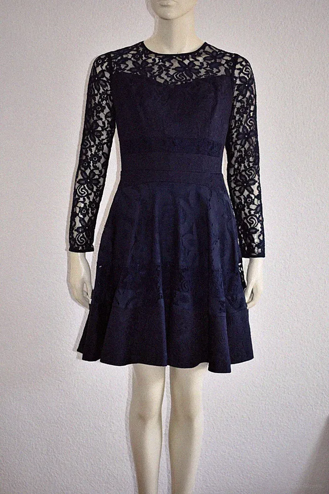 COAST * wunderschönes Cocktailkleid Kleid Dress Blau Spitze Gr. 38
