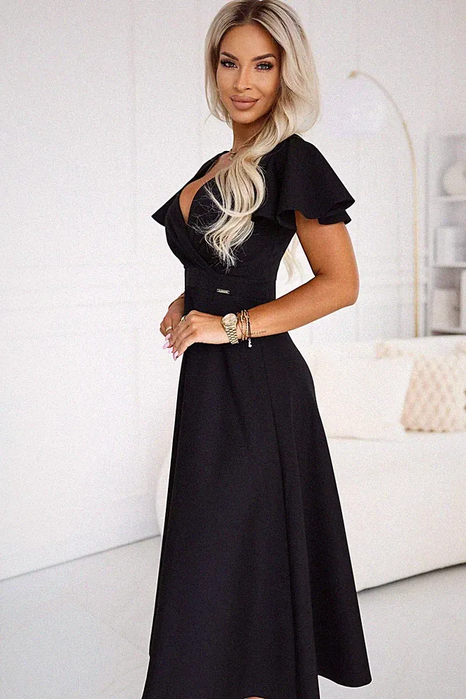 Cocktailkleid Damen Midikleid Festlich Hochzeitsgast Abendkleid Elegant XL