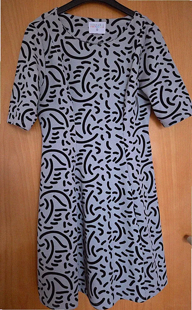 Cocktailkleid oder Business, schwarz_beige, in Gr. 36/38