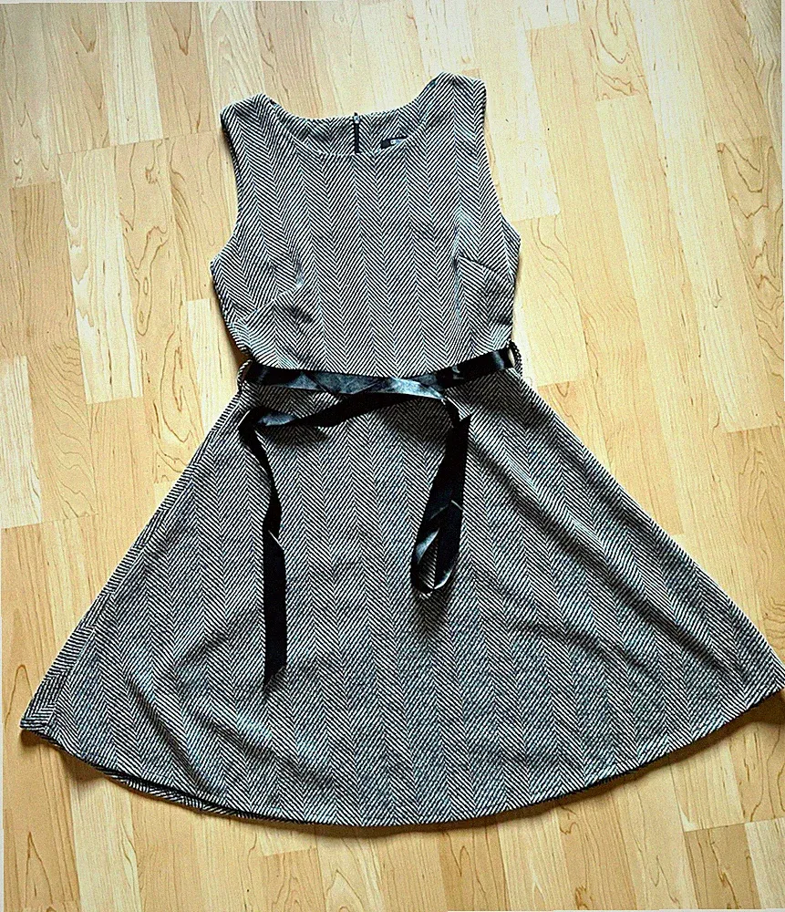 Fischgrätmuster A-Linien-Kleid
