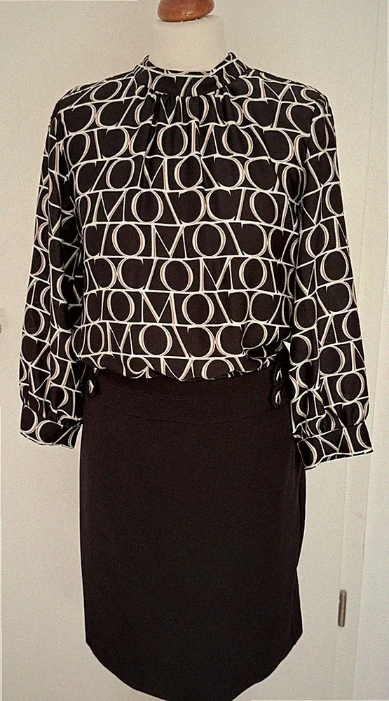 ⚜️Comma Business Kleid 2-in-1 Elegant Schwarz edles Muster Gr. 36 NEU⚜️