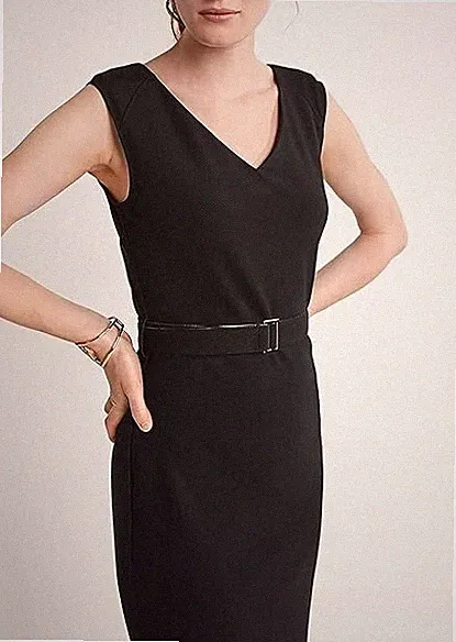 Comma Casual Identity Damen Kleid m. Gürtel Schwarz Business Elegant Webstruktur