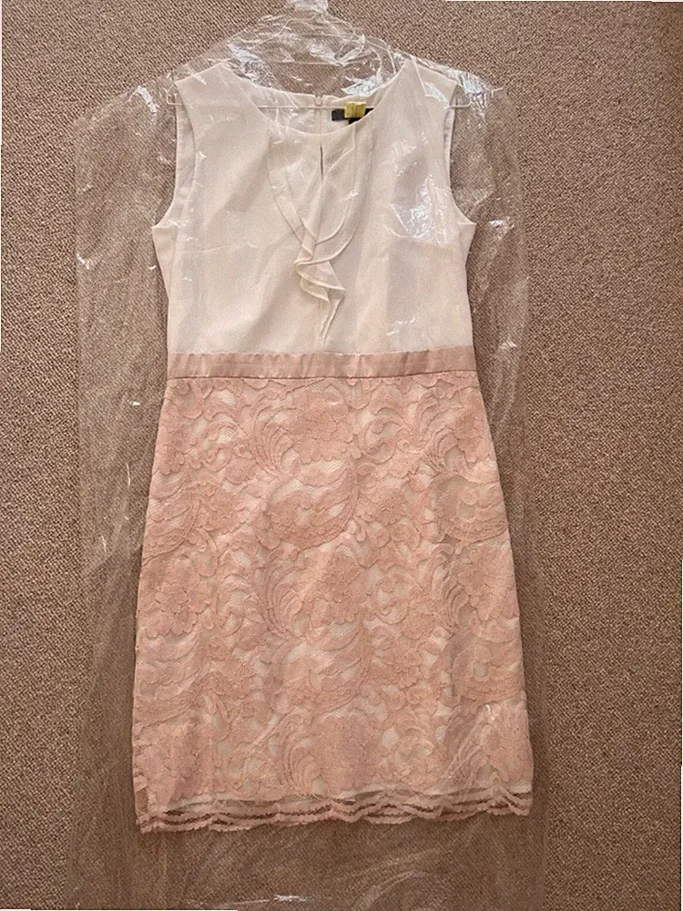 COMMA Etui Kleid Brautkleid Hochzeit M 38 TOP Spitze creme rosa Zara Mango noa
