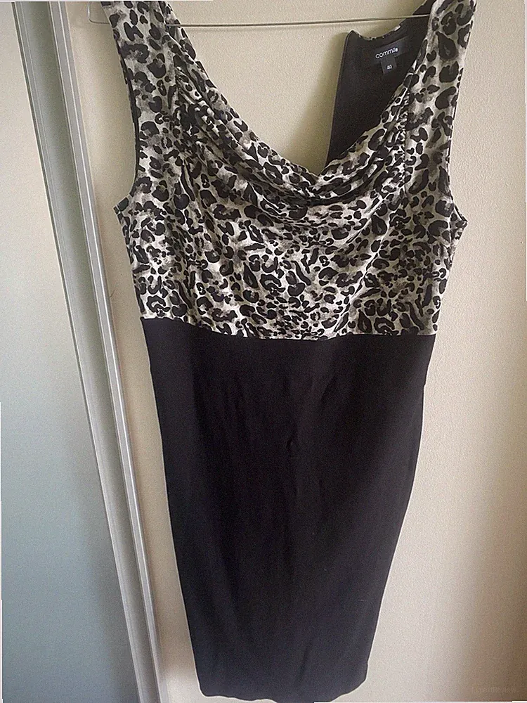 Comma Etuikleid Wasserfallkragen 40 Leo